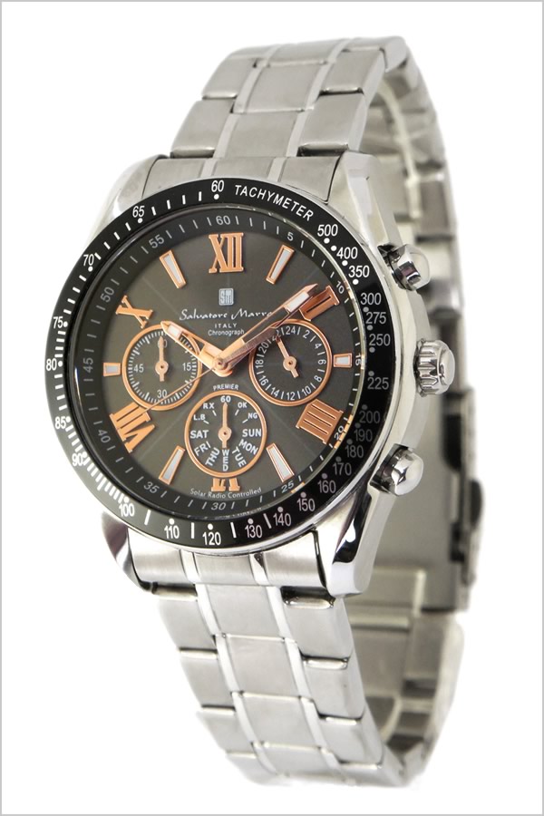 【楽天市場】サルバトーレマーラ ソーラー 電波 メンズ 腕時計 SalvatoreMarra 時計 ブラック SM15116-SSBKPG