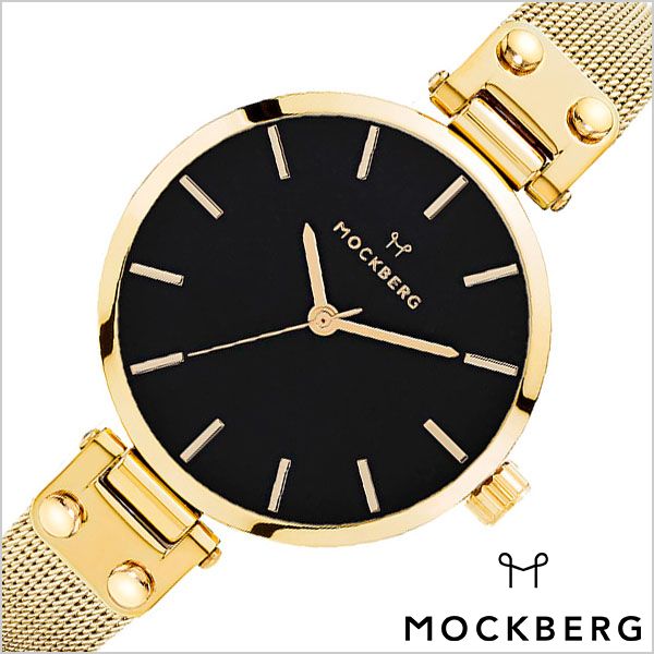 モックバーグ 腕時計 MOCKBERG 時計 メッシュ Mesh Livia Petite Noir レディース ブラック MO403 ペアウォッチ カップル 上品 エレガント クラシック ビジネス スーツ アクセサリー ラウンド ステンレス ゴールド お祝い プレゼント