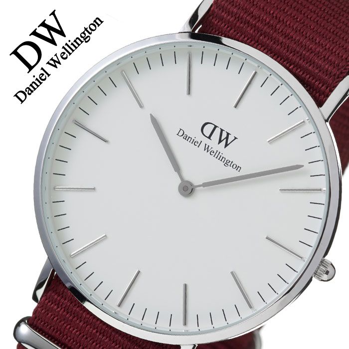 ダニエルウェリントン クラシック ロゼリン シルバー 40mm 腕時計 Daniel Wellington Classic ROSELYN 時計 メンズ レディース DW00100268 ブランド DW ペアウォッチ お揃い 人気 レッド ファッション おしゃれ ミニマル シンプル 観光