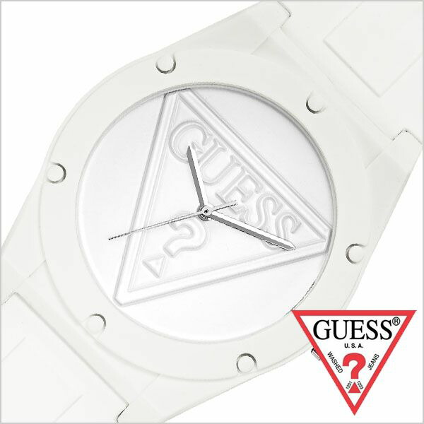 在庫あり 即納 ゲス 腕時計 Guess 時計 レトロポップ Retro Pop ユニセックス メンズ レディース ホワイト W0979l1 正規品 人気 ストリート ブランド 個性的 シンプル スポーツ 防水 ファッション スポーツ マーク ホワイト オールホワイト シリコン ペア
