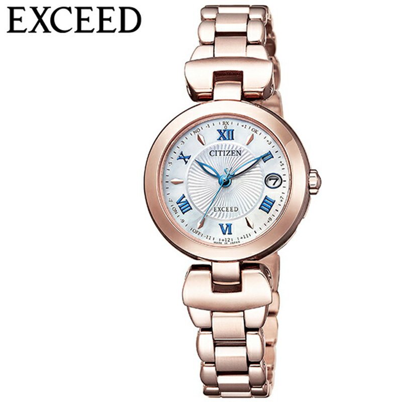 ファッションなデザイン のソーラー電波 ティタニアライン 時計 Exchange Tid ハッピーフライト Exceed Line アリーデノヴォ Citizen エクシード Happy Flight Titania シチズン 腕時計 レディース シルバー Es9424 57a チタン 白蝶貝 シェル エレガント クラシカル