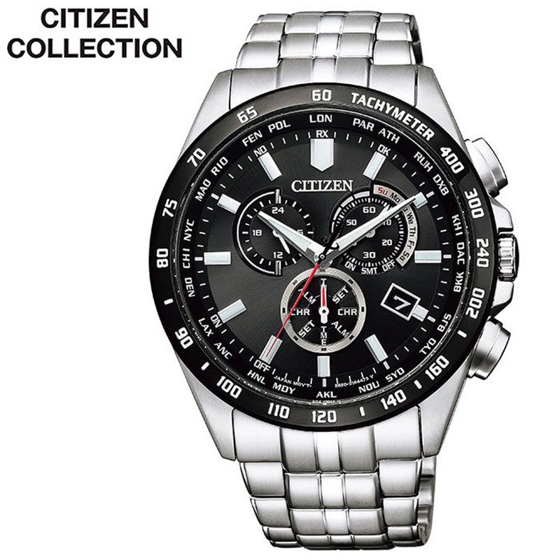 【15,400円引き】【28%OFF】 シチズンコレクション ソーラー 電波時計 CITIZEN COLLECTION ソーラー 電波時計 メンズ ブラック CB5874-90E 人気 ブランド カレンダー クロノグラフ ワールドタイム オシャレ シンプル 上品 スーツ 仕事 ビジネス 入試 受験 お祝い 冬 観光