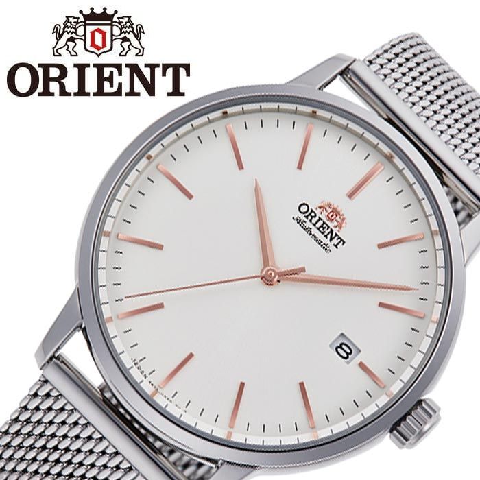 安い購入 オリエント 時計 Orient 腕時計 コンテンポラリー Contemporary メンズ ホワイト Rn Ac0e07s 人気 ブランド 機械式 メカニカル メカ 自動巻き 自動巻 カレンダー 日本製 シンプル シック フォーマル メタル メッシュ スーツ ビジネス 就職 就活 祝い 記念