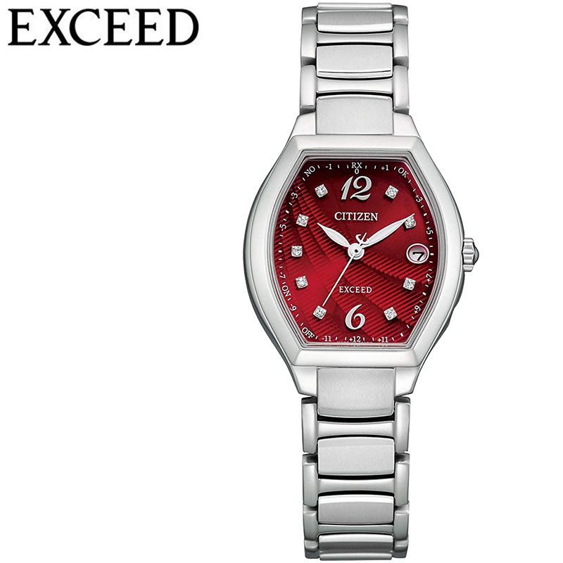 楽天市場 シチズン エクシード 情熱コレクション ソーラー 電波 時計 Citizen Exceed Jounetsu Collection 腕時計 レディース レッド Es9340 55x 人気 ブランド おすすめ おしゃれ かわいい チタン 限定 情熱の赤 エレガント ビジネス 誕生日 還暦 お祝い プレゼント 冬