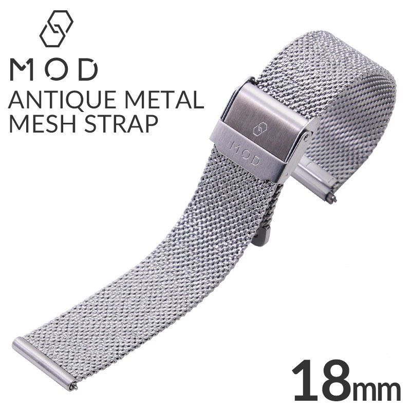楽天市場】アンティークメタルメッシュストラップ ベルト幅 18mm