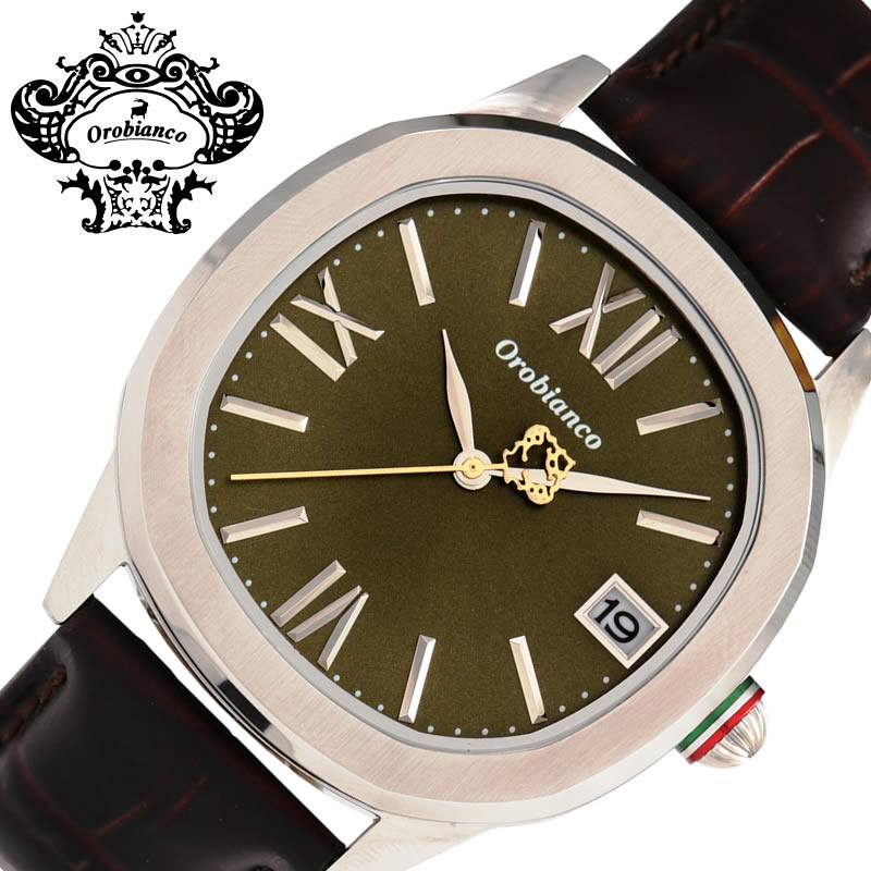 バーゲンで メンズ Ottangola 時計 Orobianco オッタンゴラ 腕時計 オロビアンコ オリーブグリーン クリスマス ギフト プレゼント ファッション 八角形 シンプル イタリア カジュアル オフィス ビジネス レザー 革ベルト かっこいい 大人 おしゃれ おすすめ ブランド 人気