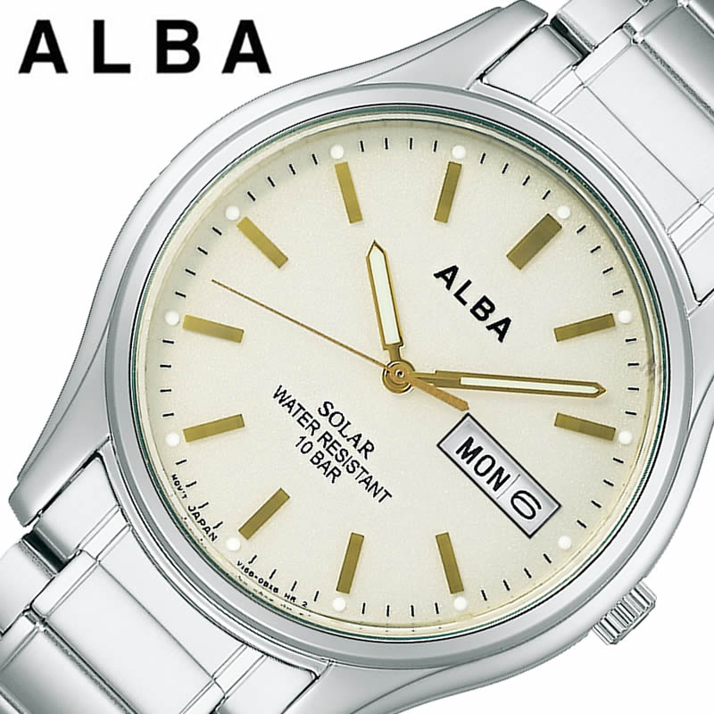 ラッピング不可 メンズ 腕時計 Alba Seiko 電池交換不要 時計 ソーラー アルバ セイコー クリーム プレゼント 誕生日 お祝い 卒業 入学 就活 就職 社会人 大学生 高校生 中学生 ファッション ビジネス シンプル おしゃれ おすすめ ブランド 人気 Aefd568 Aefd568