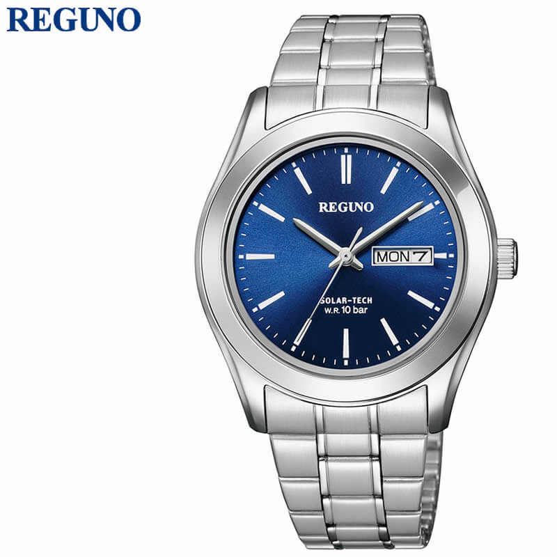 【3,080円引き】【28%OFF】 シチズン 腕時計 レグノ CITIZEN REGUNO メンズ ブルー シルバー 時計 KM1-211-71 人気 おすすめ おしゃれ ブランド 新社会人 母の日 プレゼント ギフト 父の日 観光 遠足 旅行