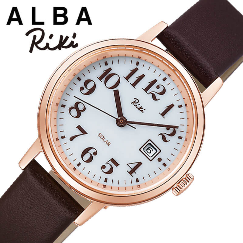 【3,800円引き】【20%OFF】 セイコー アルバ 腕時計 リキ ワタナベ コレクション SEIKO ALBA RIKI WATANABE COLLECTION レディース ホワイト ダークブラウン 時計 クォーツ ソーラー AKQD403 人気 おすすめ おしゃれ ブランド 母の日 プレゼント ギフト 観光 遠足 旅行