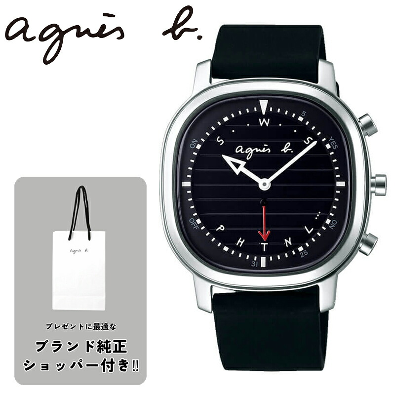 新発売の ショッパー付属 アニエスベー 腕時計 オム Agnes B Homme メンズ 男性 ブラック 時計 クォーツ Fcrb402 人気 大きめ カジュアル おすすめ おしゃれ シンプル ブランド ロゴ 誕生日 プレゼント ギフト 祝い 大学生 社会人 通学 通勤 彼氏 夫