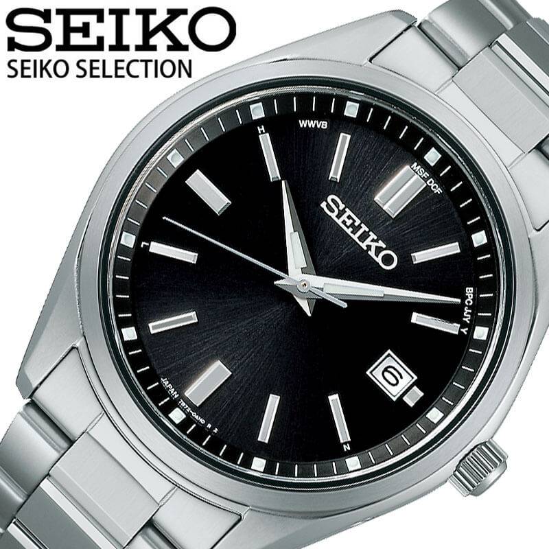 【9,400円引き】【20%OFF】 セイコー 腕時計 電波ソーラー セレクション SEIKO SELECTION メンズ ブラック シルバー 時計 クォーツ ソーラー電波 SBTM323 人気 おすすめ おしゃれ ブランド 母の日 プレゼント ギフト 観光 遠足 旅行