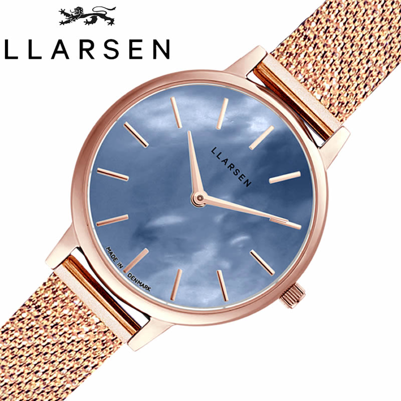 エルラーセン 腕時計 LLARSEN 時計 キャロライン Caroline レディース 女性 腕時計 ブルーシェル 日本製クオーツ ll146rsdrmt 人気 おすすめ シンプル おしゃれ 北欧 流行 ブランド 母の日 プレゼント ギフト 記念日 贈り物 彼女 妻 母 お母さん 母親 観光 遠足｜腕時計を探すならウォッチラボ