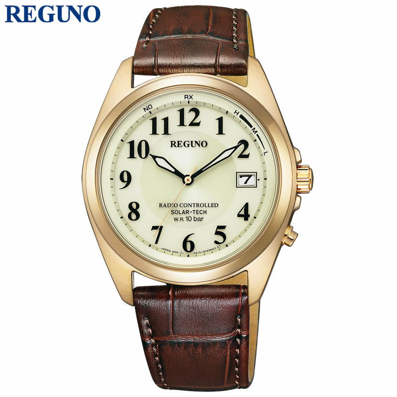 【7,840円引き】【28%OFF】 シチズン 腕時計 レグノ CITIZEN REGUNO メンズ ライトゴールド ブラウン 時計 電波ソーラー クォーツ ソーラー 電波時計 スタンダード シリーズ KS3-123-80 人気 おすすめ おしゃれ ブランド 実用 ビジネス カジュアル ファッション 話題 本格派