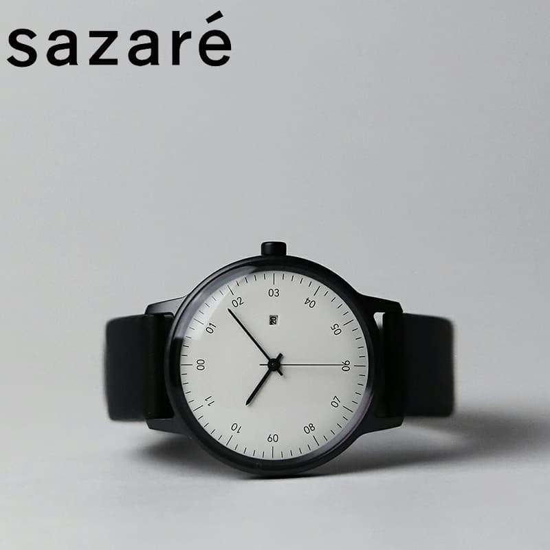 sazare 腕時計 サザレ 時計 SAZARE SK01 01.04.00 ユニセックス ホワイト ブラック 時計 シンプル 万能 レザー 本革 ミニマム 知的 センス 上品 モダン 大人 こだわり 国産 育てる 哲学 日本 個性 自然 人気 おすすめ おしゃれ ブランド プレゼント【 7年保証】