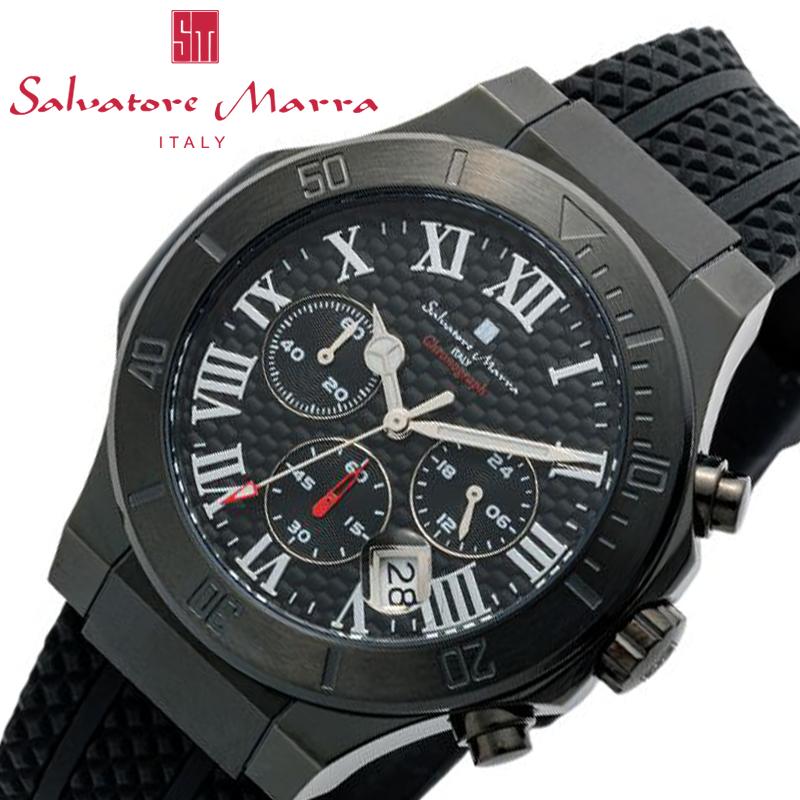 【61%OFF】【20,400円引き】 サルバトーレ マーラ 腕時計 Salvatore Marra メンズ ブラック 時計 ラグジュアリー スポーツ スポーティ クロノグラフ クロノ メタル ラバー シリコン イタリア 大人 ビジネス カジュアル SM23106-BKBK 人気 ブランド プレゼント ギフト