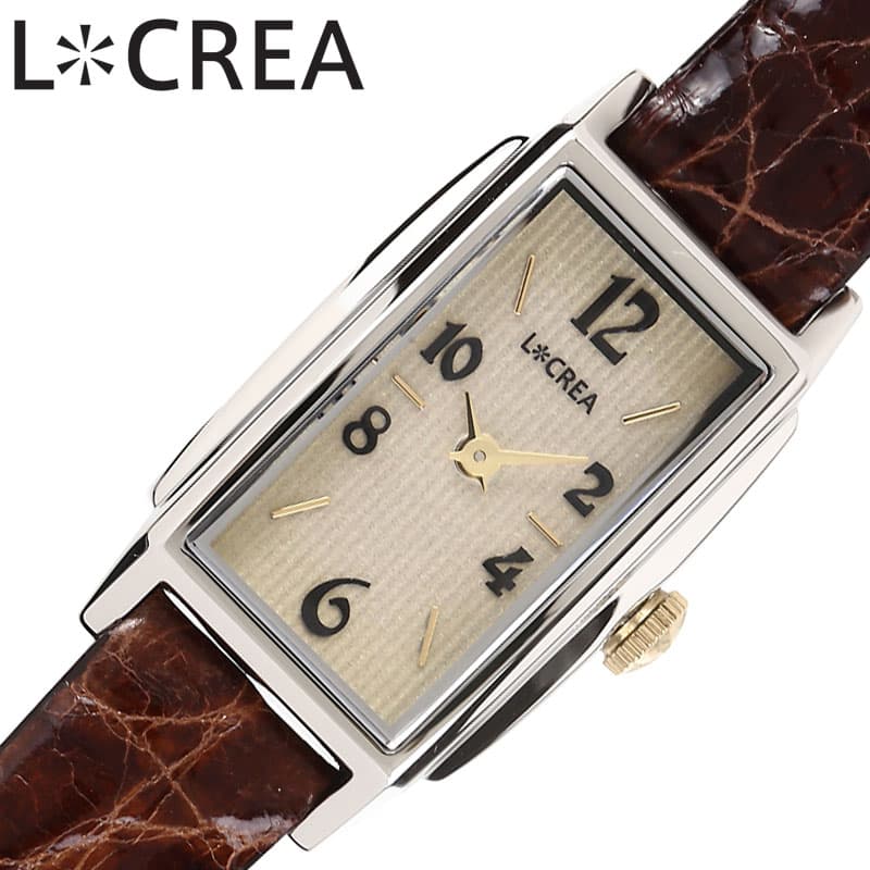 ルクレア 腕時計 レクタングル LCREA RECTANGLE レディース シルバー ブラウン 時計 ソーラー ビジネス 女性 ソーラー 電池交換不要 日本製 可愛い かわいい カワイイ ファッション レディースファッション LC2002-SSCBR 人気 おすすめ おしゃれ ブランド