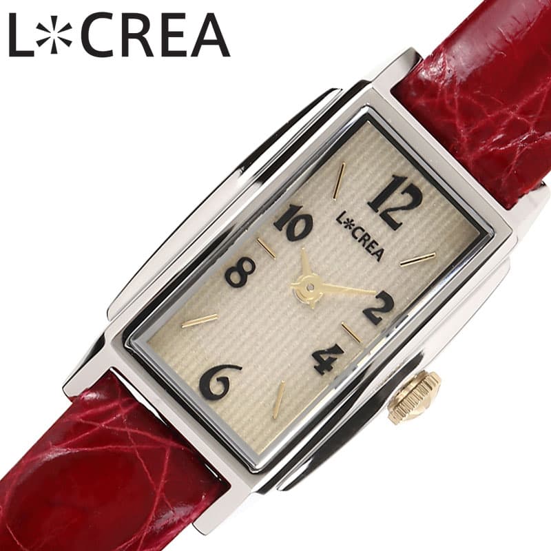 ルクレア 腕時計 レクタングル LCREA RECTANGLE レディース シルバー レッド 時計 ソーラー ビジネス 女性 ソーラー 電池交換不要 日本製 可愛い かわいい カワイイ ファッション レディースファッション LC2002-SSCRD 人気 おすすめ おしゃれ ブランド プレゼント
