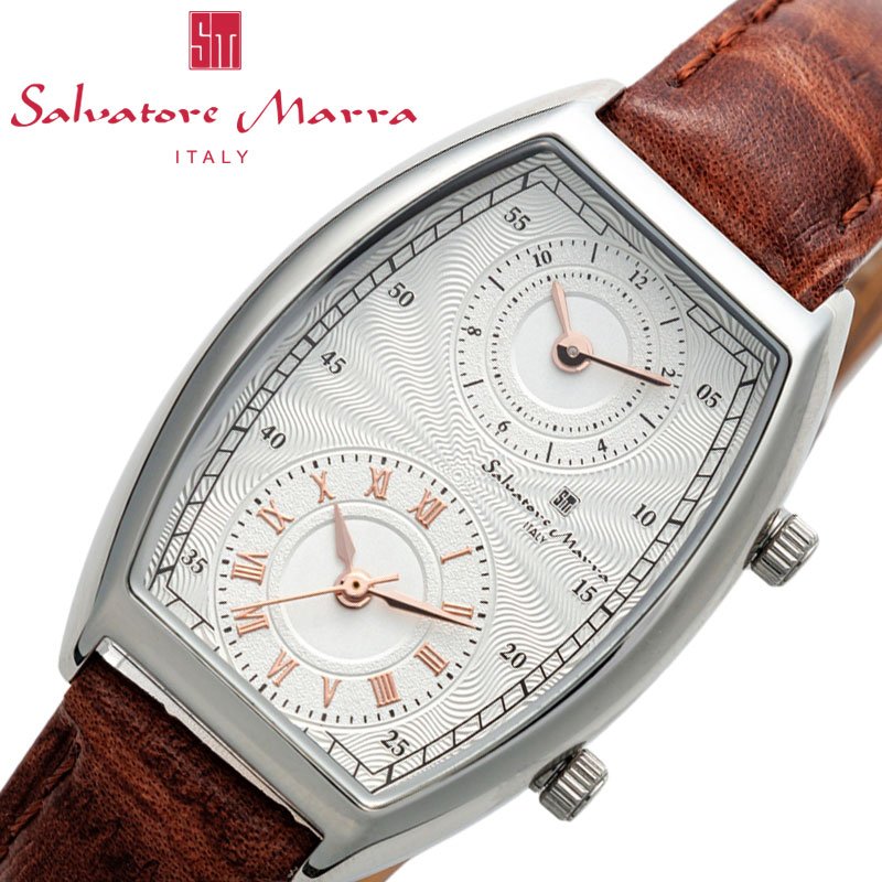 【63%OFF】【17,740円引き】 サルバトーレ マーラ 腕時計 Salvatore Marra 時計 レディース ブラウン 女性 仕事 ビジネス オフィス 誕生日 記念日 お祝い 彼女 嫁 奥さん 母 贈り物 SM23107 デュアルタイム レクタングル シンプル 軽い 人気 おすすめ おしゃれ ブランド
