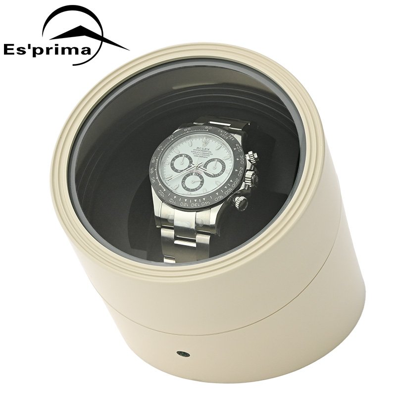 【最大3,300円引き】【20％OFF】【1本用】 ワインディング マシーン 自動巻き ワインダー エスプリマ Esprima Winding Machine ES-10302BE シフォンアイボリー ホワイト 腕時計 自動巻き 機械式時計 オートマ マブチモーター 静音 静か ベージュ コンパクト 人気 おすすめ｜腕時計を探すならウォッチラボ
