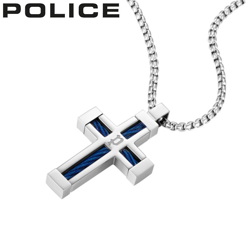【1,500円引き】【10%OFF】 ポリス アクセサリー POLICE ネックレス フレイムド FRAMED メンズ ブルー シルバー 男性 誕生日 記念日 お祝い 贈り物 彼氏 夫 旦那 パパ 父 息子 ファッション かっこいい GN0005302 定番 人気 おすすめ おしゃれ ブランド プレゼント ギフト