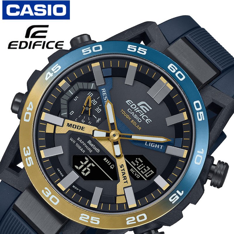 【6,270円引き】【19%OFF】 カシオ 腕時計 CASIO エディフィス EDIFICE ブラック 男性 メンズ ソーラー CASIO-ECB-2000YNP-1AJF タフソーラー bluetoooth サファイアガラス クォーツ ストップウォッチ アラーム LED 日付 曜日 薄型 軽量 アナログ ビジネス ワールドタイム