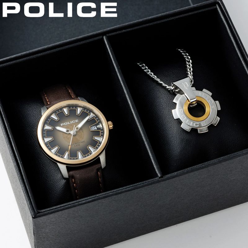 【15,920円引き】【36%OFF】 【ネックレスセットでお得】ポリス 腕時計 リアクター POLICE Reactor メンズ ゴールド ブラウン 時計 REACTOR-GD 人気 彼 彼氏 大学生 新社会人 おすすめ おしゃれ ブランド プレゼント ギフト【正規品】
