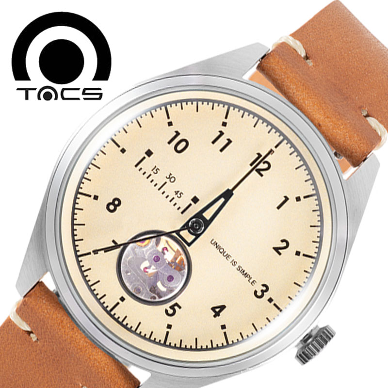 タックス タイムルーラー 腕時計 TACS TIME RULER メンズ ベージュ キャメル 時計 機械式 自動巻き TS2204B 人気 おすすめ おしゃれ ブランド プレゼント ギフト