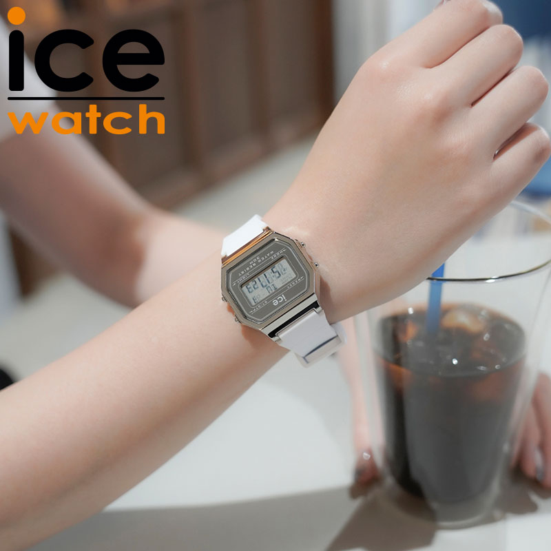 アイス ウォッチ 腕時計 アイスデジット レトロ メタル ICE WATCH シルバー ICE digit retro METAL レディース シルバー ホワイト 時計 ICE-022734 人気 おすすめ おしゃれ ブランド プレゼント ギフト【正規品】