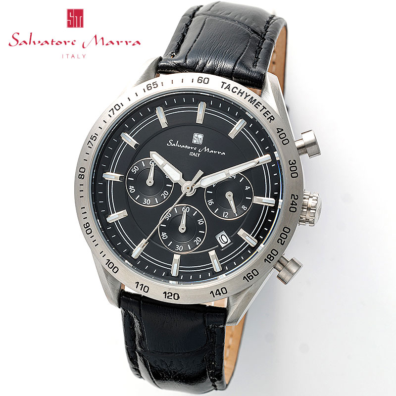【55%OFF】【16,670円引き】 サルバトーレマーラ 腕時計 スタンダード クロノグラフ SalvatoreMarra メンズ ブラック 時計 SM23104-SSBK 人気 おすすめ おしゃれ ブランド プレゼント ギフト【正規品】