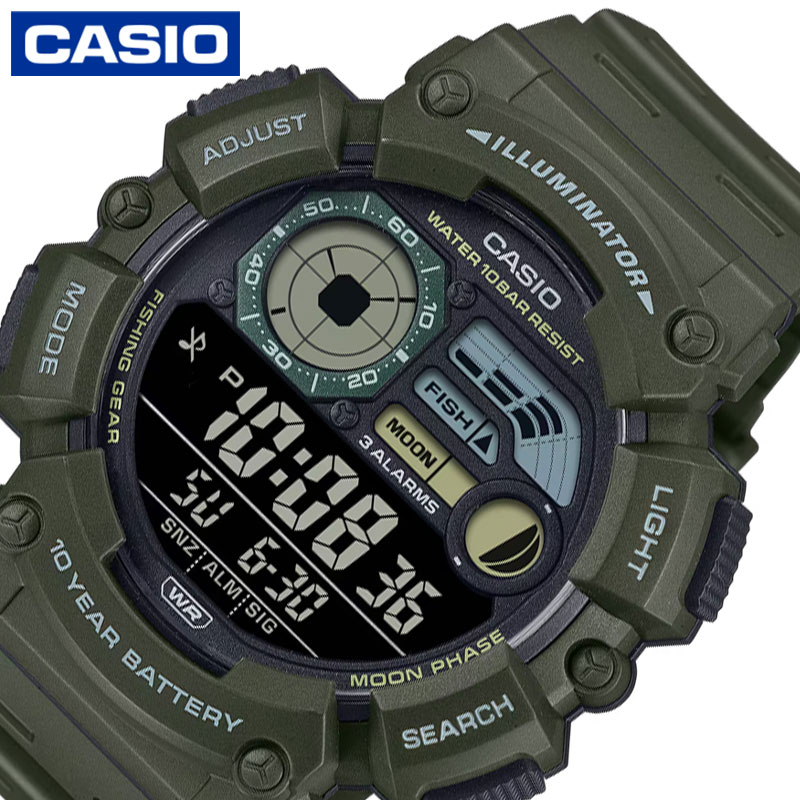 カシオ 腕時計 カシオコレクション スポーツ CASIO CASIO Collection SPORTS メンズ 液晶/ブラック カーキグリーン 時計 CASIO-WS-1500H-3BJF 人気 おすすめ おしゃれ ブランド プレゼント ギフト【正規品】