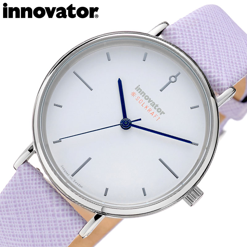 イノベーター 腕時計 ソルクラフト innovator SOLKRAFT レディース 女性 ホワイト パープル 時計 ソーラー レザー 革 ベルト シンプル かわいい 上品 カジュアル オフィス ファッション IN-0013-HS3 人気 おすすめ おしゃれ ブランド プレゼント 贈り物 ギフト【正規品】