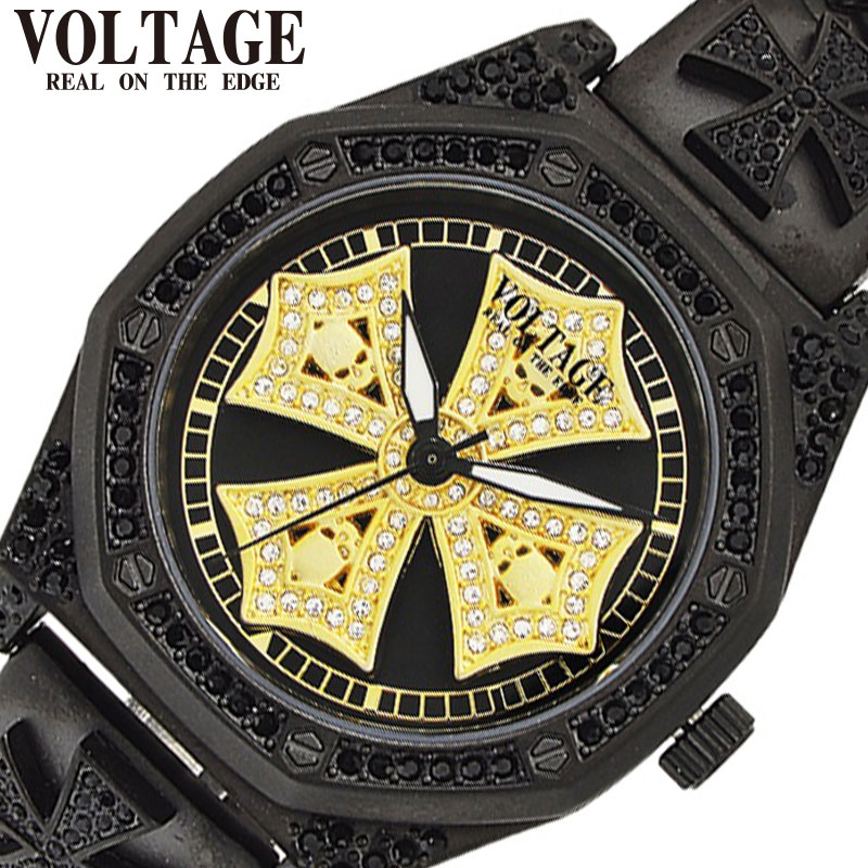 ヴォルテージ 腕時計 VOLTAGE 時計 ヴォルテージ VOLTAGE ブラック 男性 向け メンズ VO-029B-02M 人気 おすすめ おしゃれ かっこいい チェーンベルト メタル メタルブレスレット 高級感 ファッション ブランド プレゼント ギフト