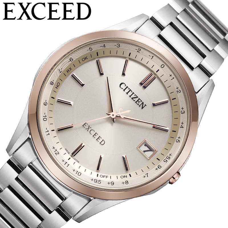 シチズン 腕時計 CITIZEN 時計 エクシード EXCEED メンズ 腕時計 ベージュ 電波 ソーラー チタン メタル ベルト シルバー CB1115-50B シンプル カジュアル かっこいい ファッション 記念日 誕生日 彼氏 夫 恋人 夫婦 人気 おすすめ おしゃれ ブランド プレゼント ギフト｜腕時計を探すならウォッチラボ