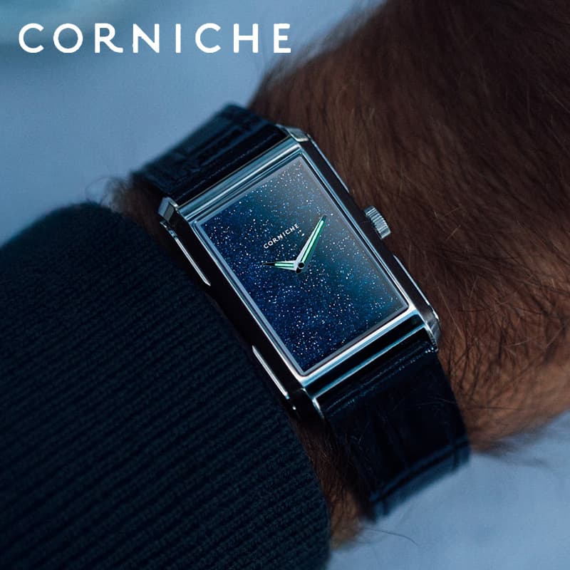 コーニッシュ 腕時計 CORNICHE 時計 ヴィジョネア Visionnaire メンズ 腕時計 ブルー（アベンチュリン）革 レザー ベルト CW-104374 シンプル カジュアル シック かっこいい ビジネス スーツスタイル ファッション 人気 おすすめ おしゃれ ブランド プレゼント ギフト 贈り物｜腕時計を探すならウォッチラボ 49,500円