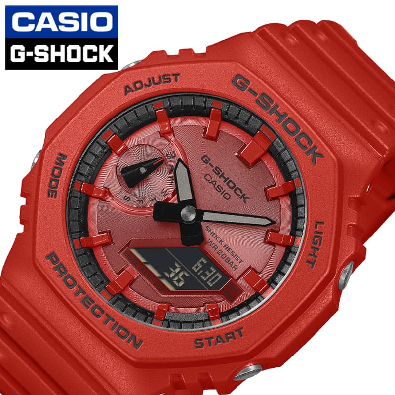 カシオ 腕時計 CASIO 時計 ジーショック ANALOG-DIGITAL 2100 Series G-SHOCK メンズ 腕時計 液晶 アナデジ レッド 樹脂 ベルト CASIO-GA-2100RRB-4AJF シンプル カジュアル かっこいい ファッション 記念日 誕生日 人気 おすすめ おしゃれ ブランド プレゼント ギフト