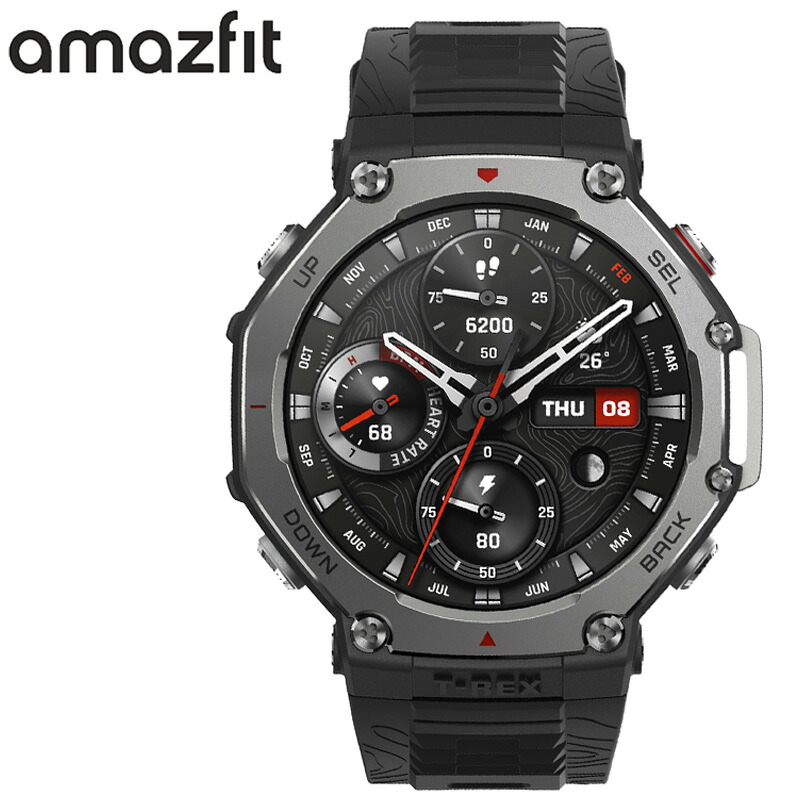 アマズフィット 腕時計 AMAZFIT スマートウォッチ ティーレックス3 T-REX3 メンズ ブラック シリコン ベルト SP170069-C218 シンプル カジュアル アウトドア ランニング スポーツ 防水 睡眠 健康管理 機能性 実用性 人気 おすすめ おしゃれ ブランド プレゼント ギフト|腕時計を探すならウォッチラボ