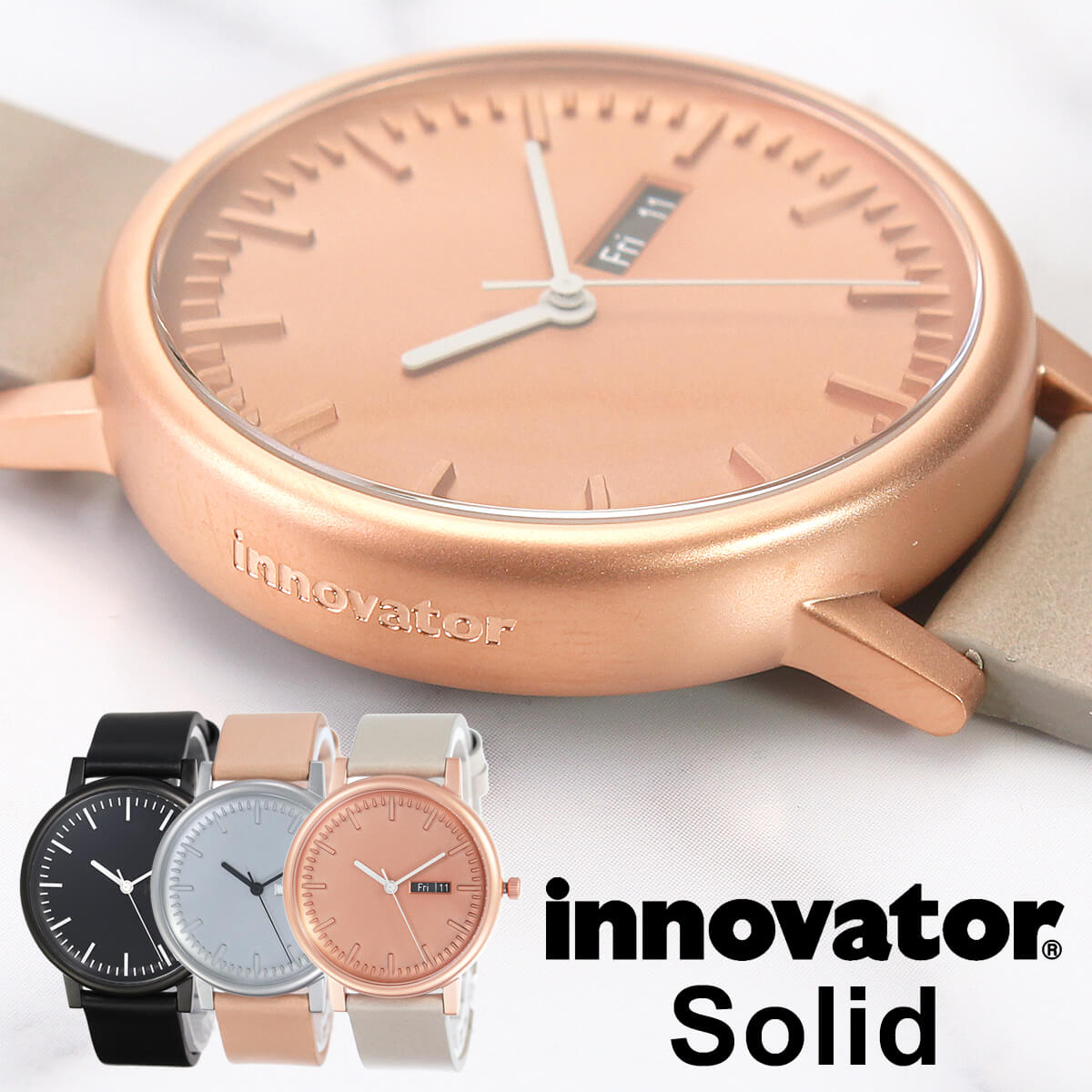 楽天市場 イノベーター 時計 ソリード 40mm Innovator 腕時計 Solid メンズ レディース 正規品 北欧 人気 おしゃれ シンプル ミニマル デザイナーズ インテリア デザイン ペア ウォッチ ビジネス スーツ 仕事 就活 丸型 レザー ベルト ブラック シルバー ブルー