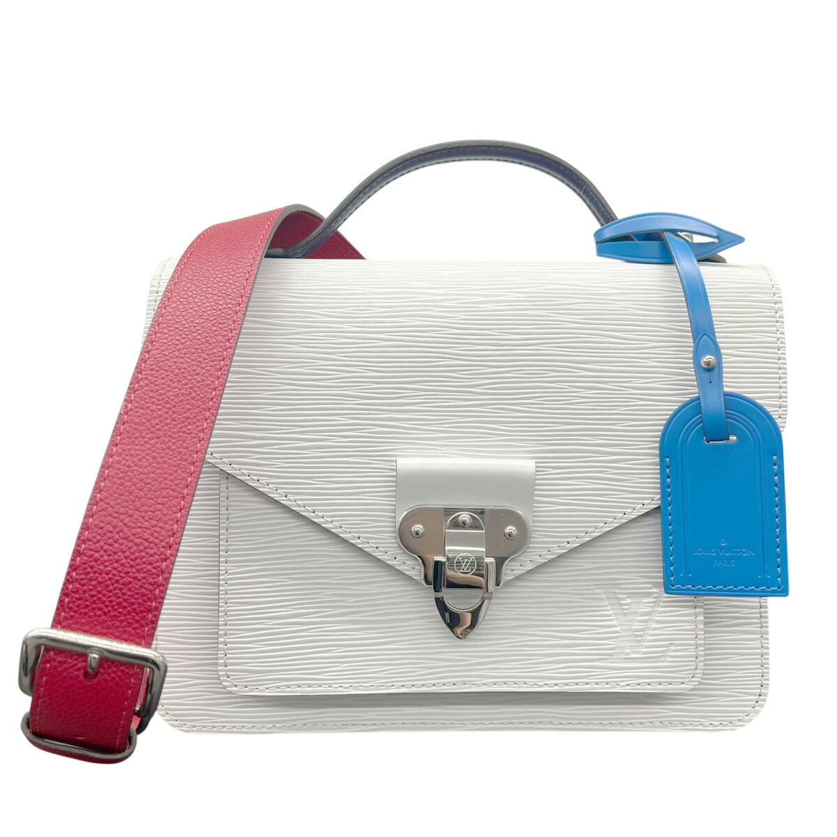 【3/24価格改定】LOUIS VUITTON 希少 展示品級 ルイヴィトン ネオ モンソー 2way ハンドバッグ ショルダーバッグ エピ M55392 レザー SR2199 ホワイト ネイビー レッド トリコロール 未使用 極美品 ルイヴィトン LV SAランク 中古 鑑定済 ヴィトンバッグ 119,400円