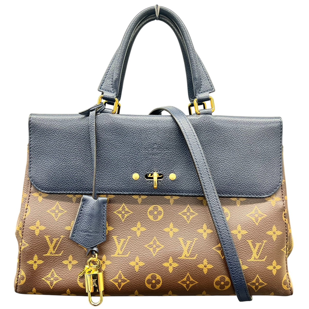 【最終価格】LOUIS VUITTON 極美品 ルイヴィトン ヴィーナス マリーヌ モノグラム 2way ハンドバッグ ショルダーバッグ M44039 PVC レザー SR1147 ブラウン ネイビー ヴィトン LV Aランク 中古 鑑定済 ヴィトンバッグ 84,095円