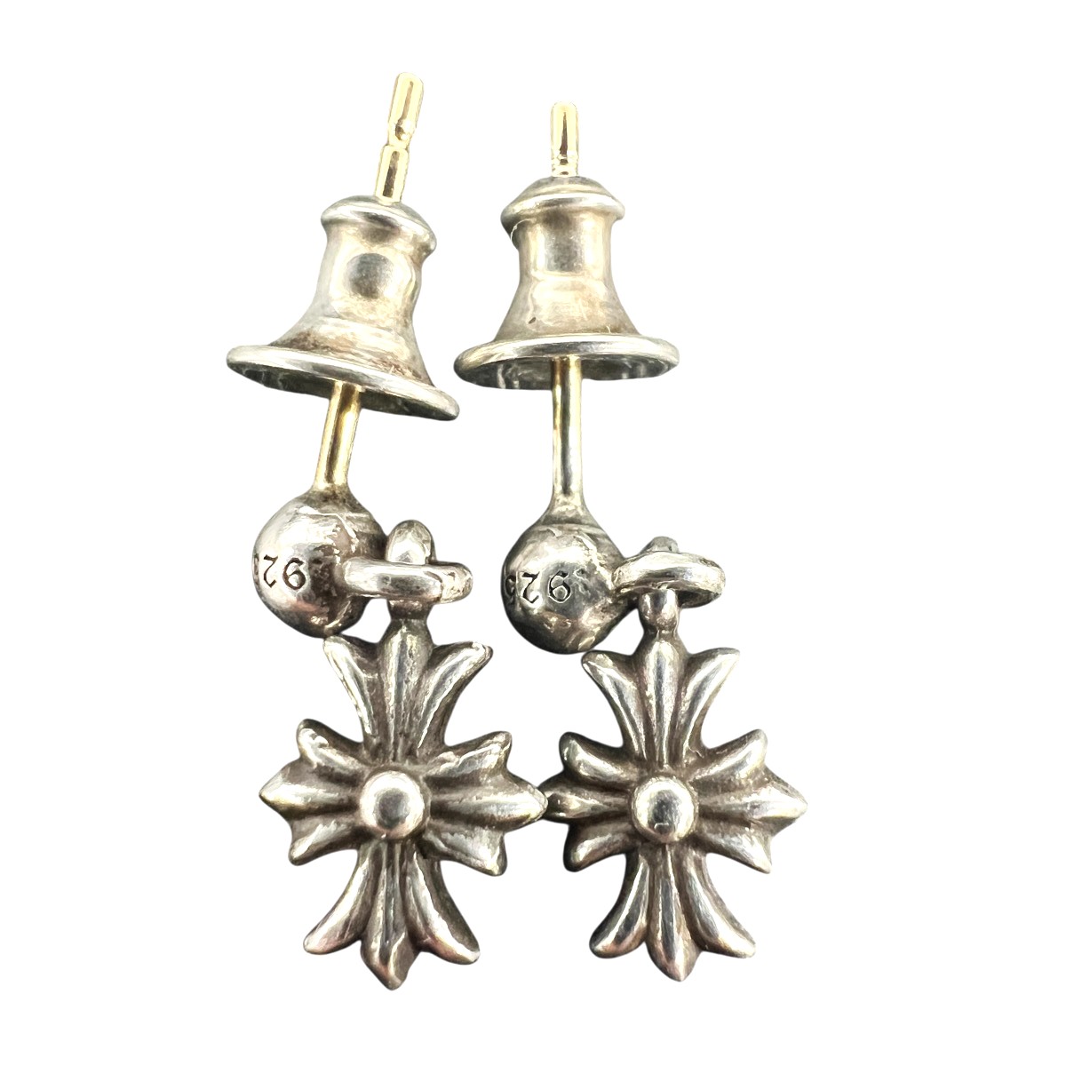 楽天市場】CHROME HEARTS TINY E CROSS DROP 22K EARRING DOUBLE