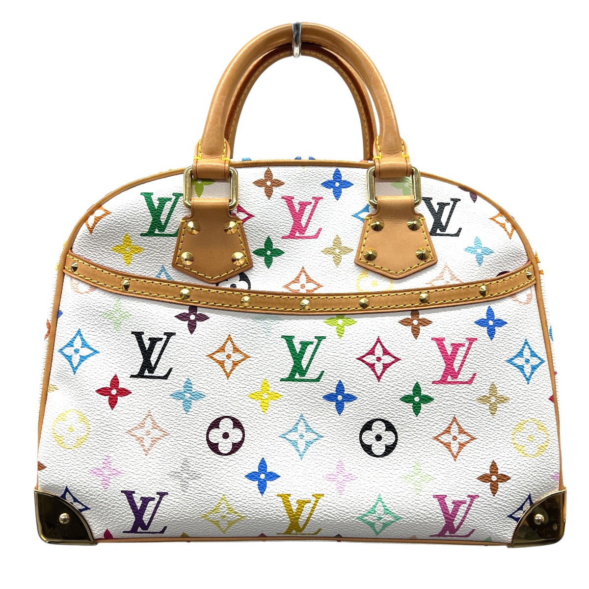 【3/31価格改定】LOUIS VUITTON 美品 ルイヴィトン トゥルーヴィル モノグラムマルチカラー ブロン ハンドバッグ M92663 PVC レザー MI1004 ホワイト マルチカラー ミニボストン 村上隆 TM Y2K ヴィンテージ LV ヴィトン ABランク 中古 鑑定済 ヴィトンバッグ