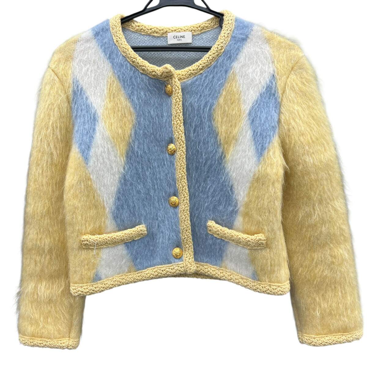 楽天市場】CELINE 19aw ARGYLE MOHAIR CARDIGAN Size-S 2A584382D