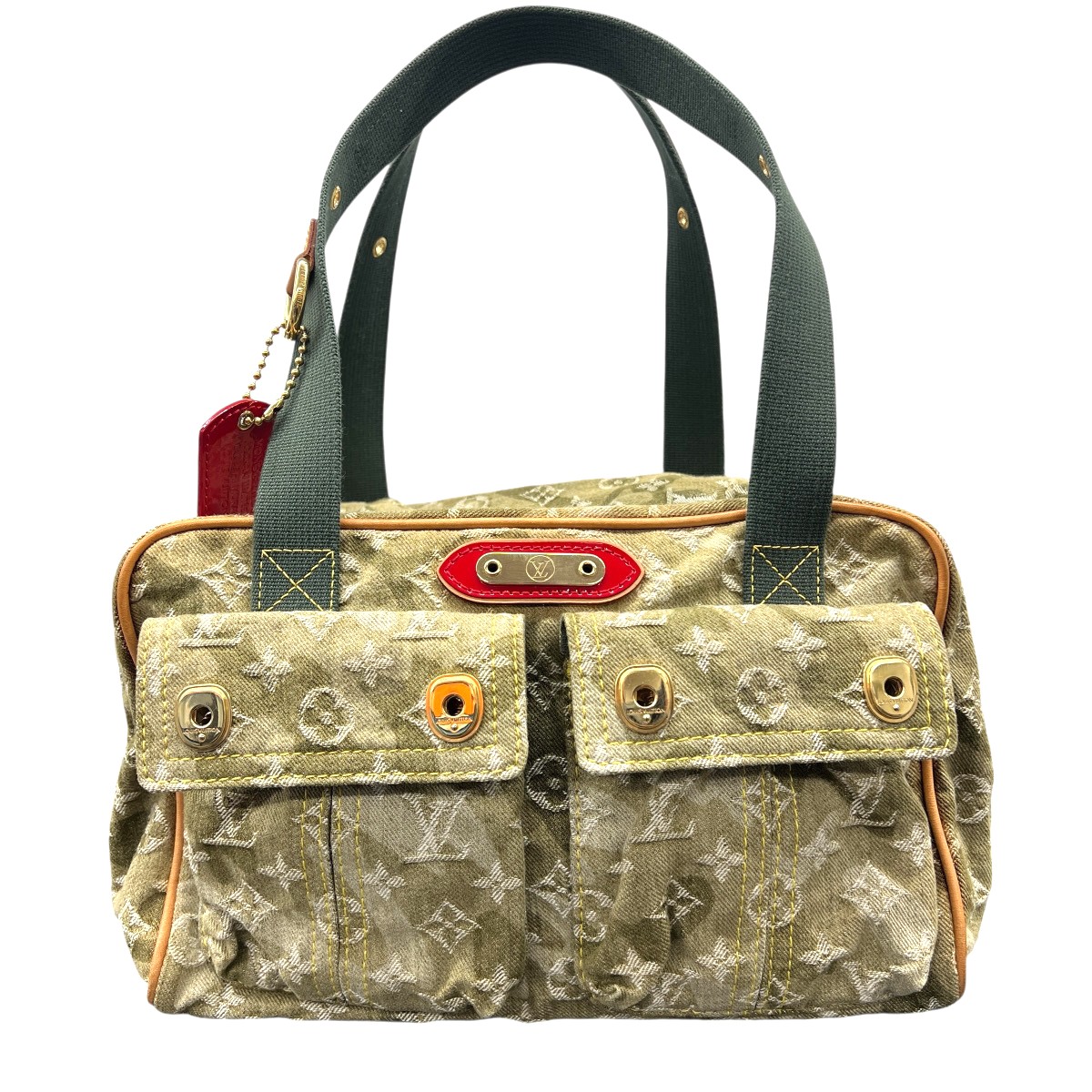【3/31価格改定】LOUIS VUITTON 希少 美品 ルイヴィトン ジャスミン モノグラム カモフラージュ ハンドバッグ ミニボストン M95772 デニム レザー FL1068 グリーン カーキ ベージュ 迷彩 カモフラ Y2K 村上隆 ヴィンテージ LV ヴィトン ABランク 中古 鑑定済 ヴィトンバッグ