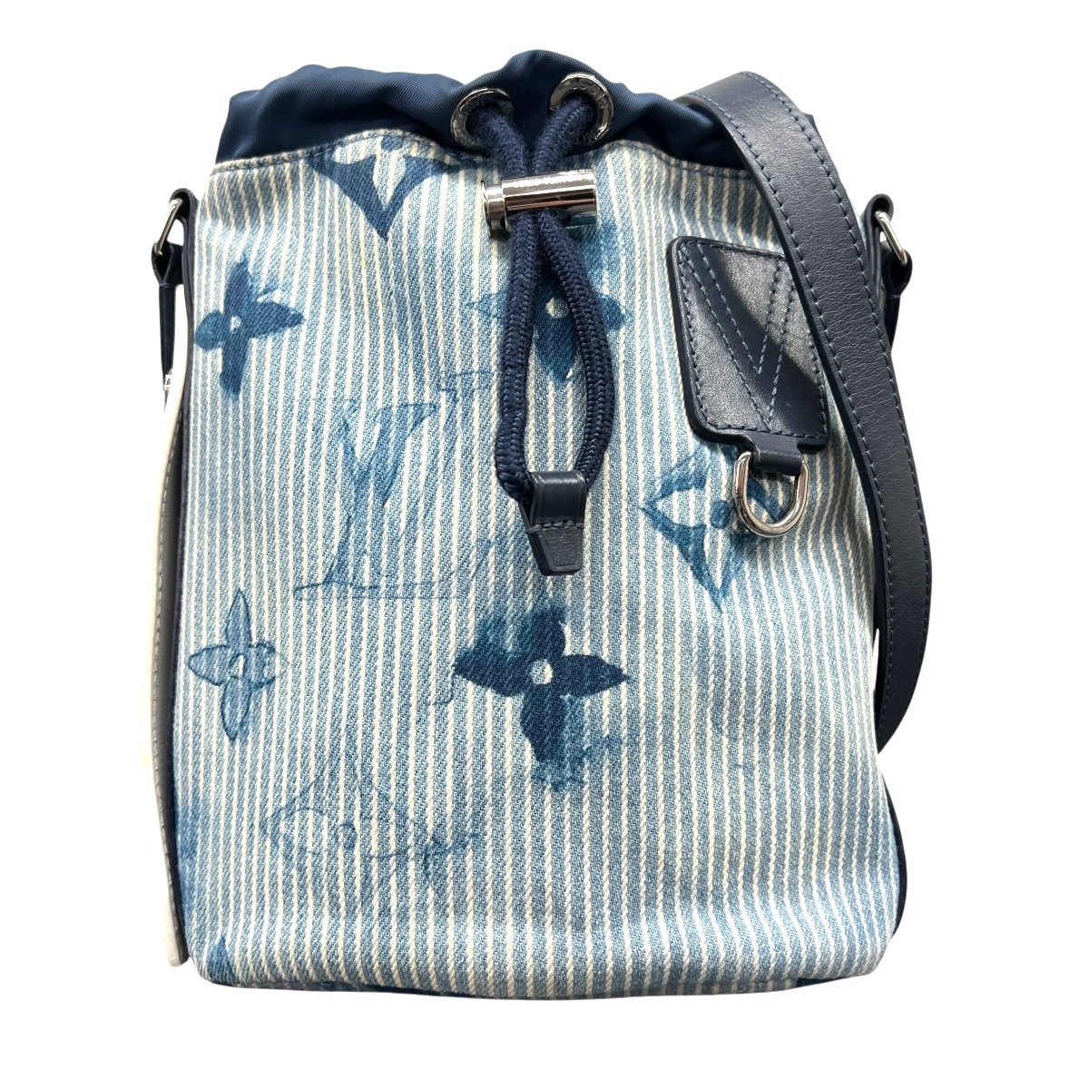 【最終価格】LOUIS VUITTON 美品 ルイヴィトン サック マラン モノグラム ウォーターカラー ショルダーバッグ M57830 デニム キャンバス レザー FO0231 ブルー ホワイト クロスボディ 巾着 バケット ポシェット LV ヴィトン ABランク 中古 鑑定済 ヴィトンバッグ｜ラグゼル 店