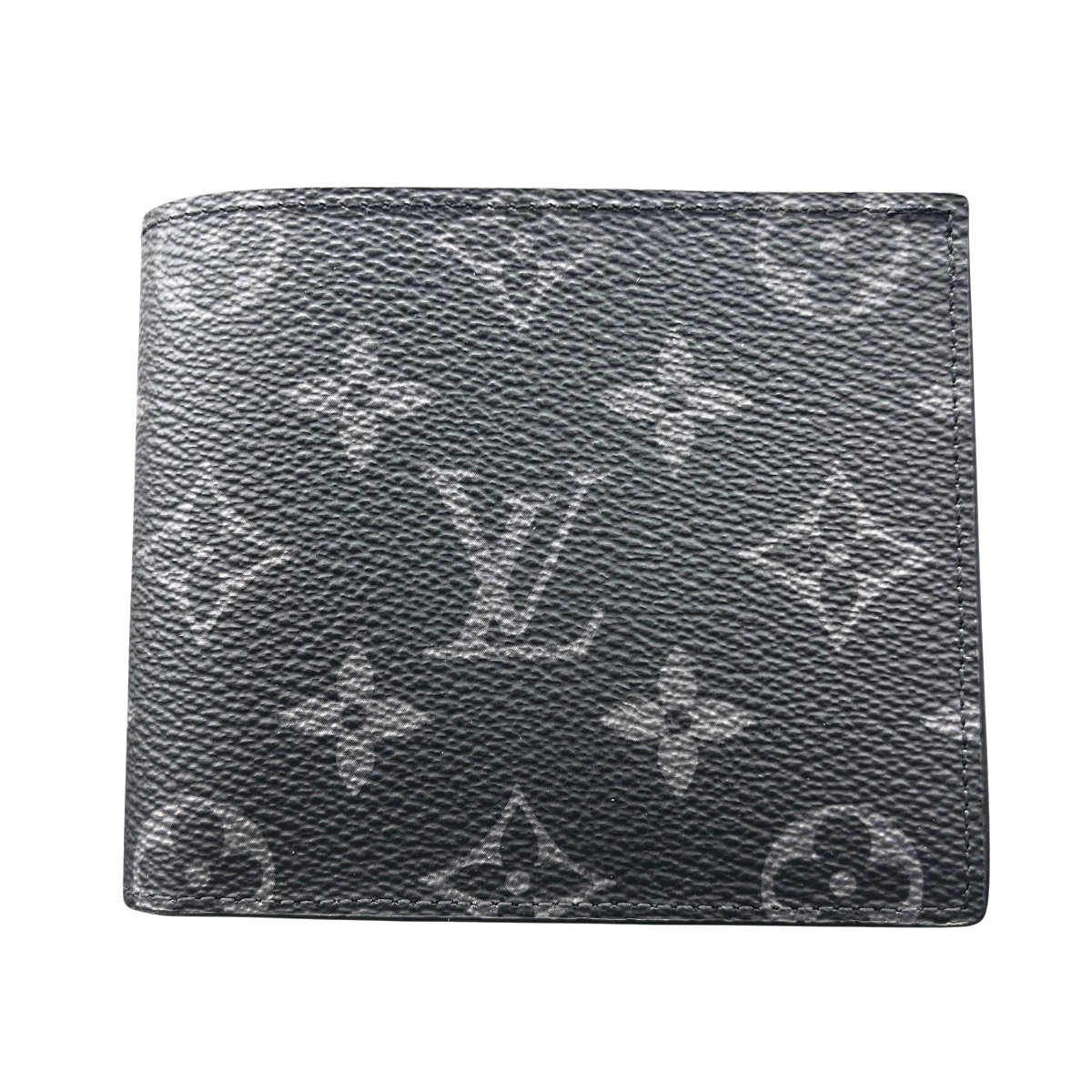 LOUIS VUITTON 現行品 展示品級 ルイヴィトン ポルトフォイユ マルコNM モノグラムエクリプス 二つ折り財布 M62545 PVC レザー RFID確認済 ブラック グレー コンパクトウォレット ミニ財布 ヴィトン LV SAランク 中古 鑑定済 ヴィトン財布【定価86,700円】