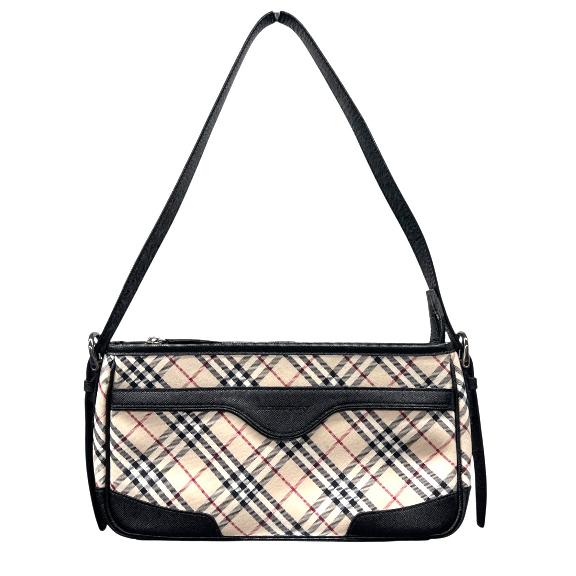 【価格改定】BURBERRY 人気 極美品 バーバリー ノバチェック ショルダーバッグ キャンバス レザー ベージュ ブラック マルチカラー チェック柄 ノヴァチェック セミショルダー ワンショルダー Aランク 中古 鑑定済 バーバリーバッグ｜ラグゼル 店