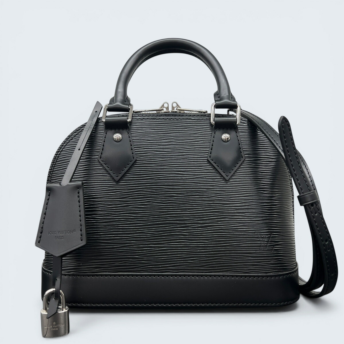 LOUIS VUITTON 極美品 ルイヴィトン アルマBB エピ ノワール 2way ハンドバッグ ショルダーバッグ M24645 レザー RFID確認済 ブラック クロスボディ ポシェット LV ヴィトン Aランク 中古 鑑定済 ヴィトンバッグ【定価315,700円】