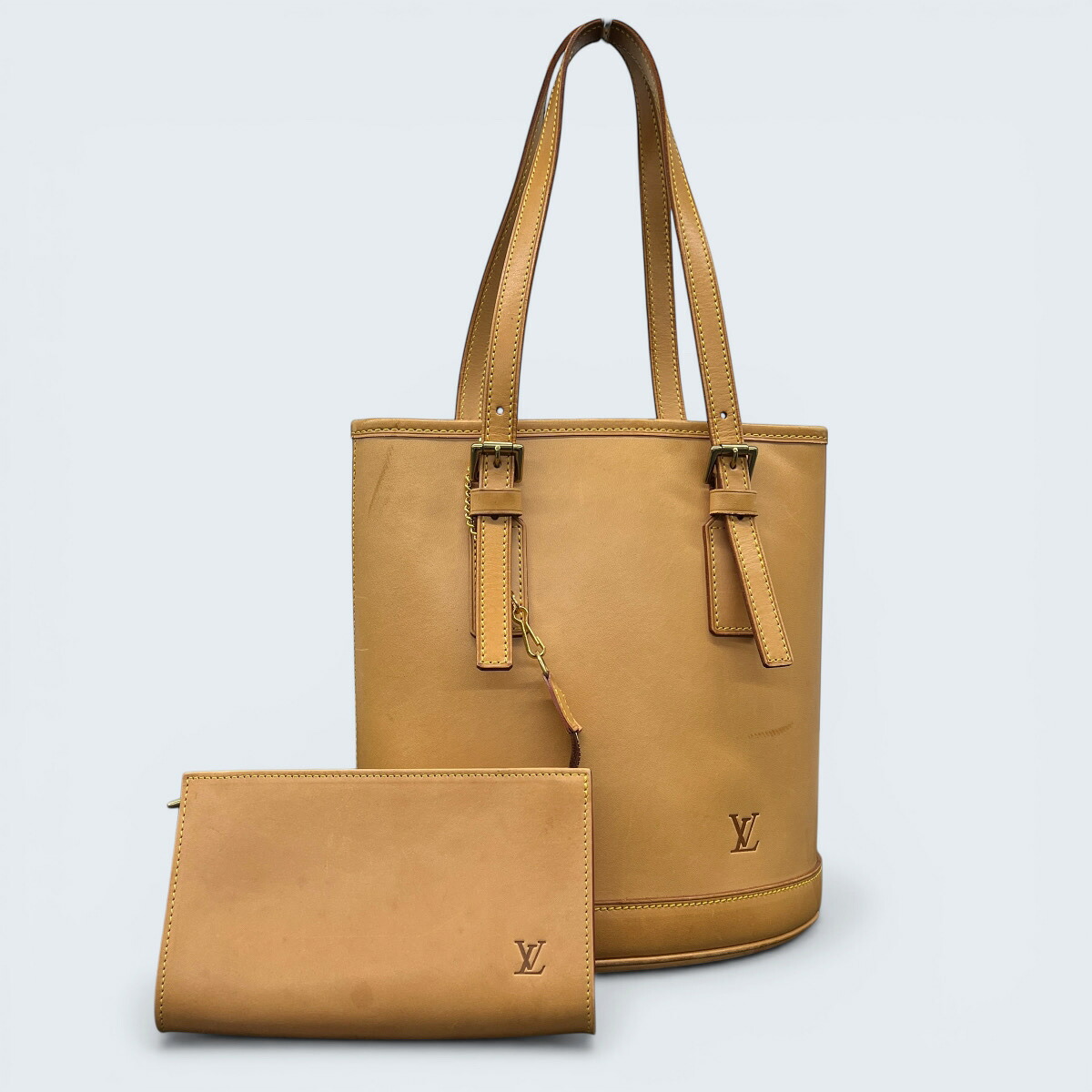 LOUIS VUITTON 希少 ルイヴィトン マレ ヴァンティエム ノマド トートバッグ M99070 ヌメ革 レザー SP0998 ベージュ バケット ハンドバッグ ショルダーバッグ LVジャパン20周年記念 限定 LV ヴィトン Bランク 中古 鑑定済 ヴィトンバッグ