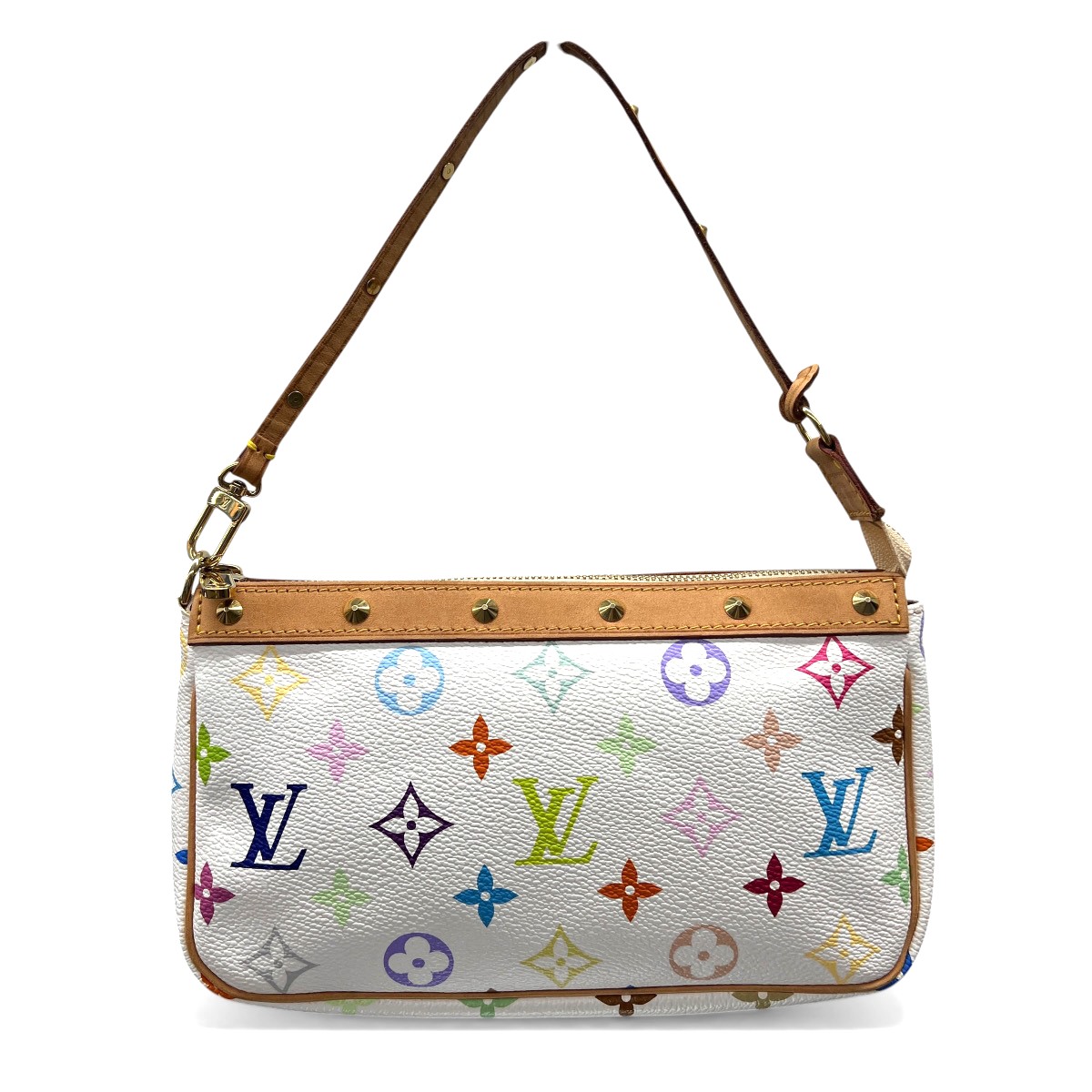 【価格改定】LOUIS VUITTON 美品 ルイヴィトン ポシェット アクセソワール モノグラムマルチカラー ブロン ショルダーバッグ M92649 PVC ヌメ革 レザー CA0077 ホワイト ハンドバッグ ミニバッグ 村上隆 TM Y2K LV ヴィトン ABランク 中古 鑑定済 ヴィトンバッグ|ラグゼル 店