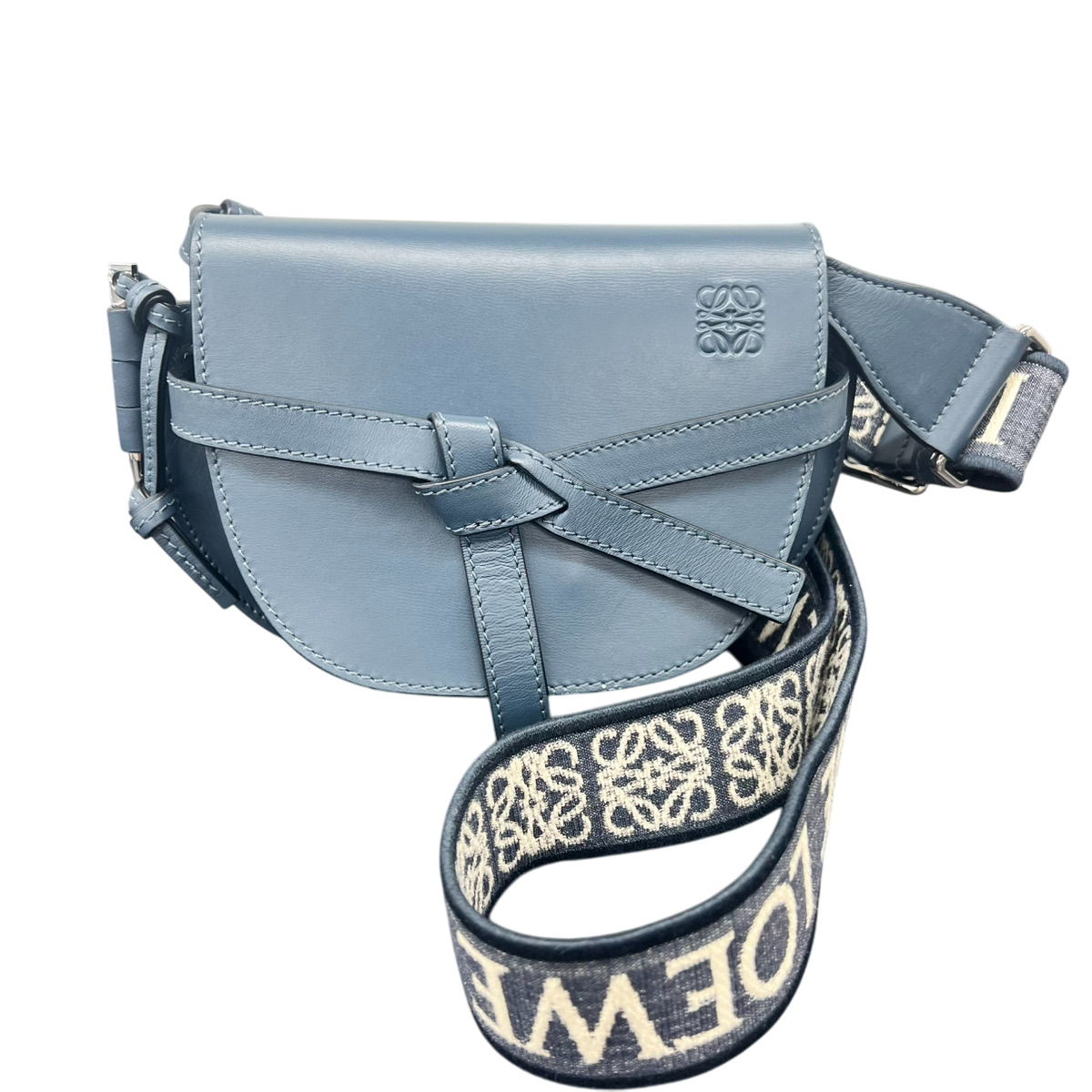 【価格改定】LOEWE 美品 ロエベ ゲート デュアルバッグ ミニ A650N46X13 ショルダーバッグ カーフ レザー ネイビー クロスボディ ポシェット ミニバッグ ポーチ GATE DUAL ABランク 中古 鑑定済 ロエベバッグ｜ラグゼル 店